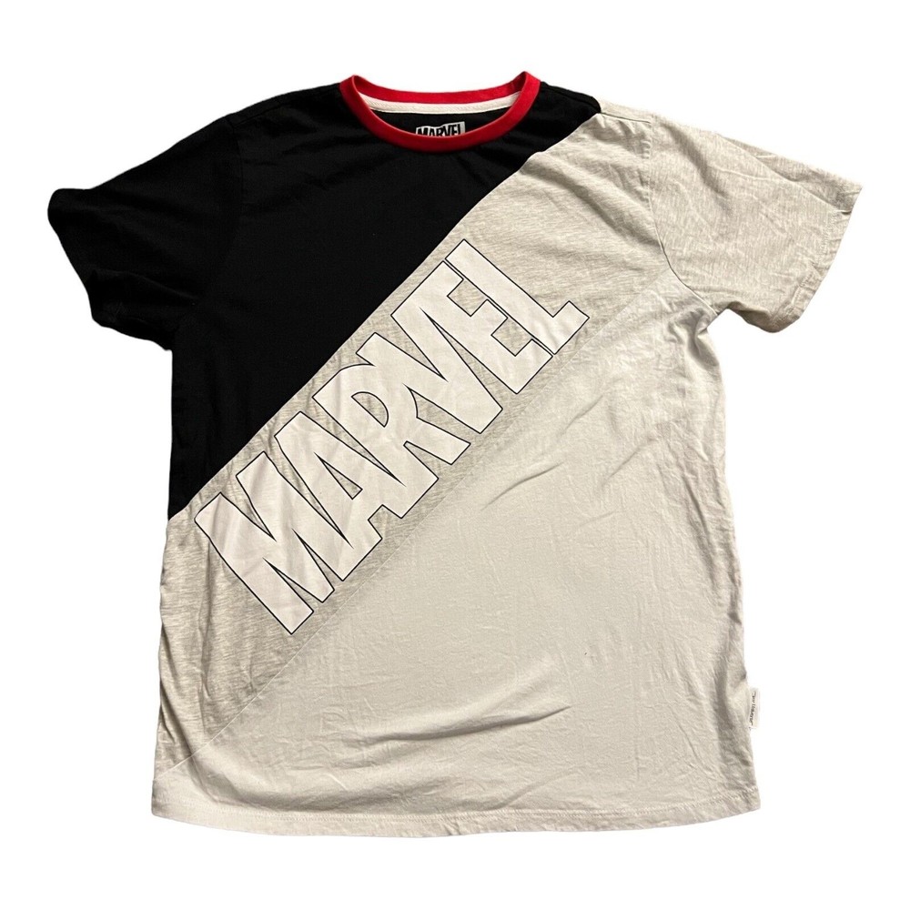 Marvel Her Universe 3 Tone Black White Grey Short Sleeve T-shirt Women’s Size M